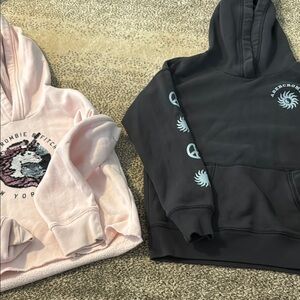 Abercrombie & Fitch Pink and Black Hooded Sweatshirts